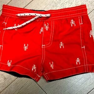 Carters lobster red swim shorts